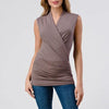 Women's Ruched Sleeveless Top | Ash Brown